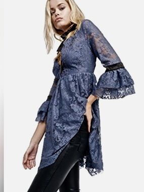 FREE PEOPLE GILDED LACE MINI DRESS NWT